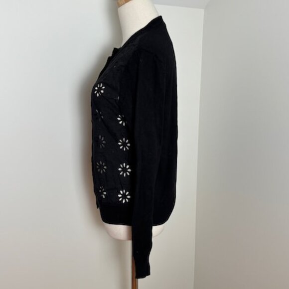 NWT Ann Taylor black cotton cardigan S - Picture 3 of 7